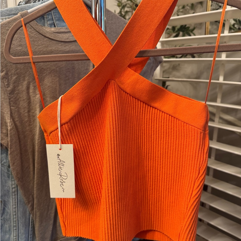 NWT Orange Ribbed Women's Top